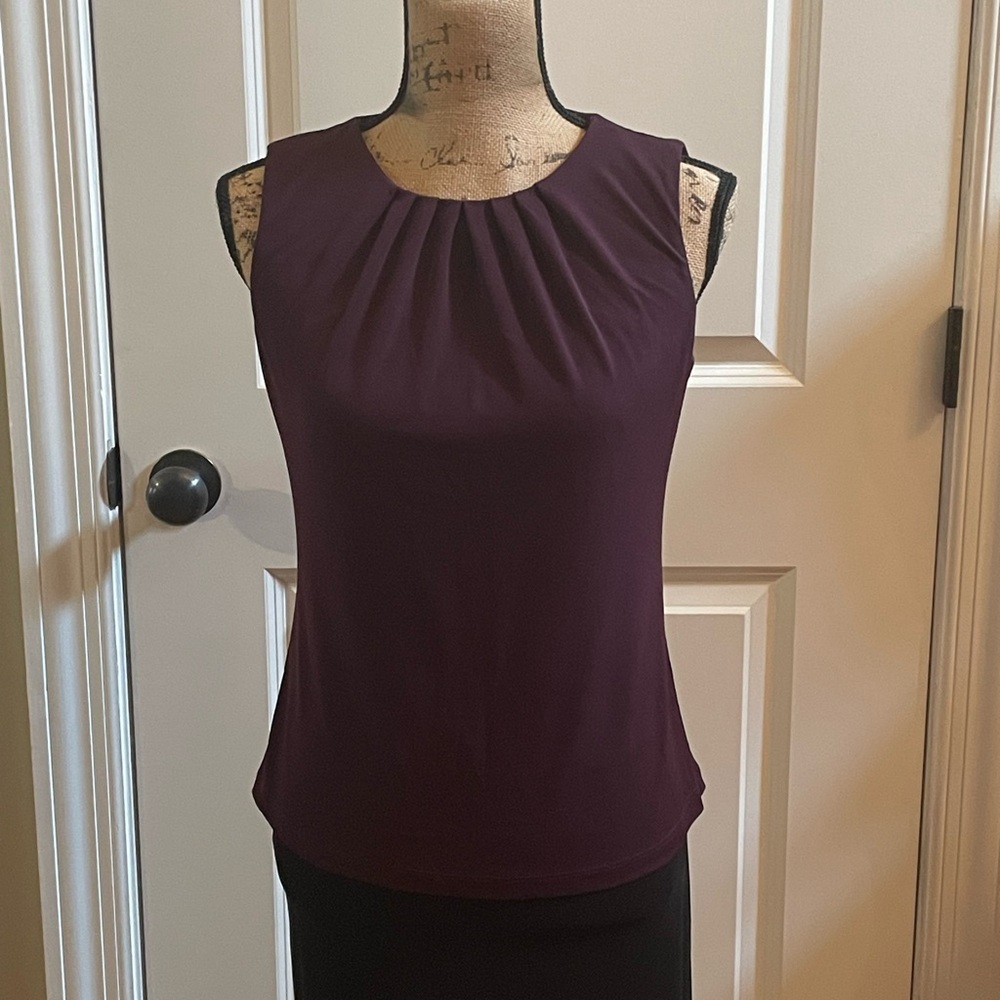 Calvin Klein Deep Purple Sleeveless Blouse
